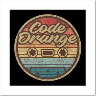 Code Orange Retro Cassette Circle Posters and Art